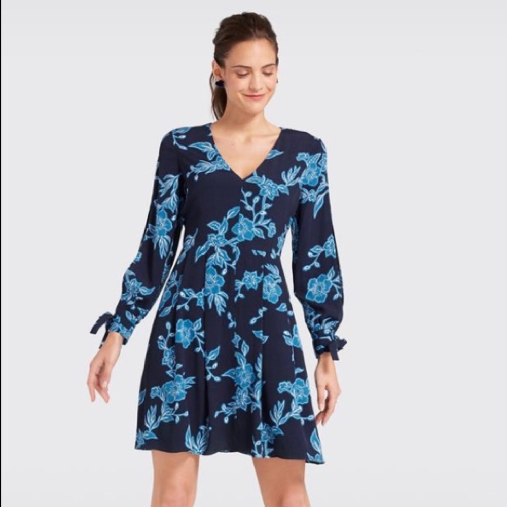 NWOT Draper James Geranium Floral Tie Sleeve Dress